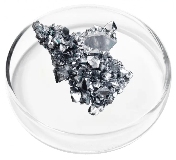 Chromium Mineral Crystal Ingredient in Glass Dish